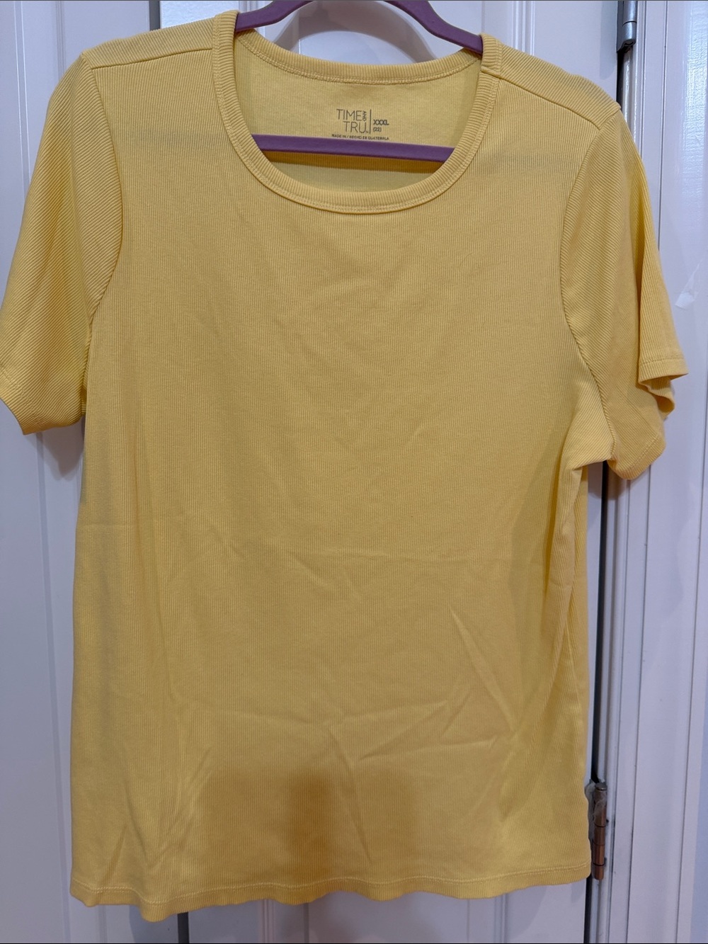 Time and Tru Sunny Yellow Crew Neck Tee